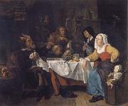 Gabriel Metsu The bean festival oil on canvas